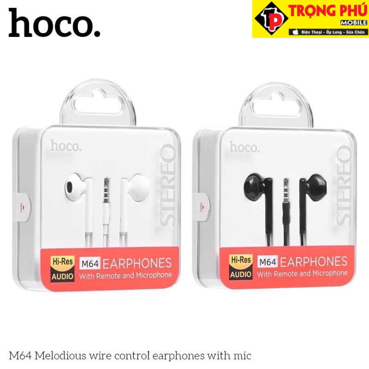 Tai nghe dây Hoco M64 đầu tròn 3.5 Trọng phú mobile