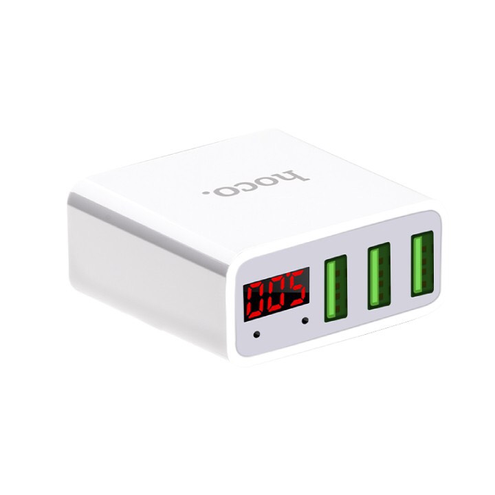 Cốc sạc nhanh 3 cổng Hoco C15 USB - Đen