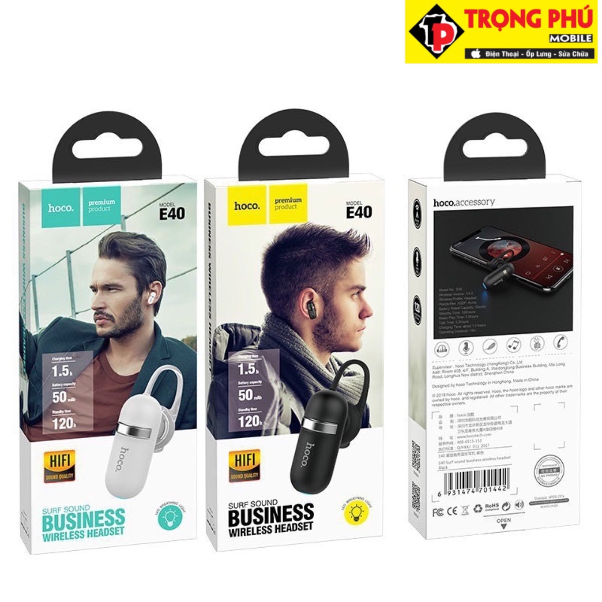 Tai bluetooth 1 tai HOCO e40 Trọng phú mobile