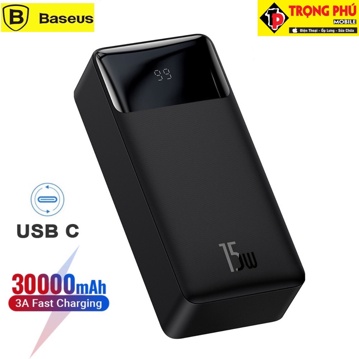 Pin sạc dự phòng Baseus BIPOW 15W 30.000mah Trọng phú mobile