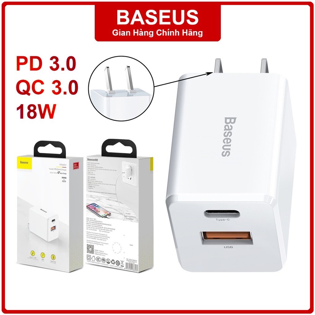 Cốc sạc Baseus Traveler PPS Quick charger 18W