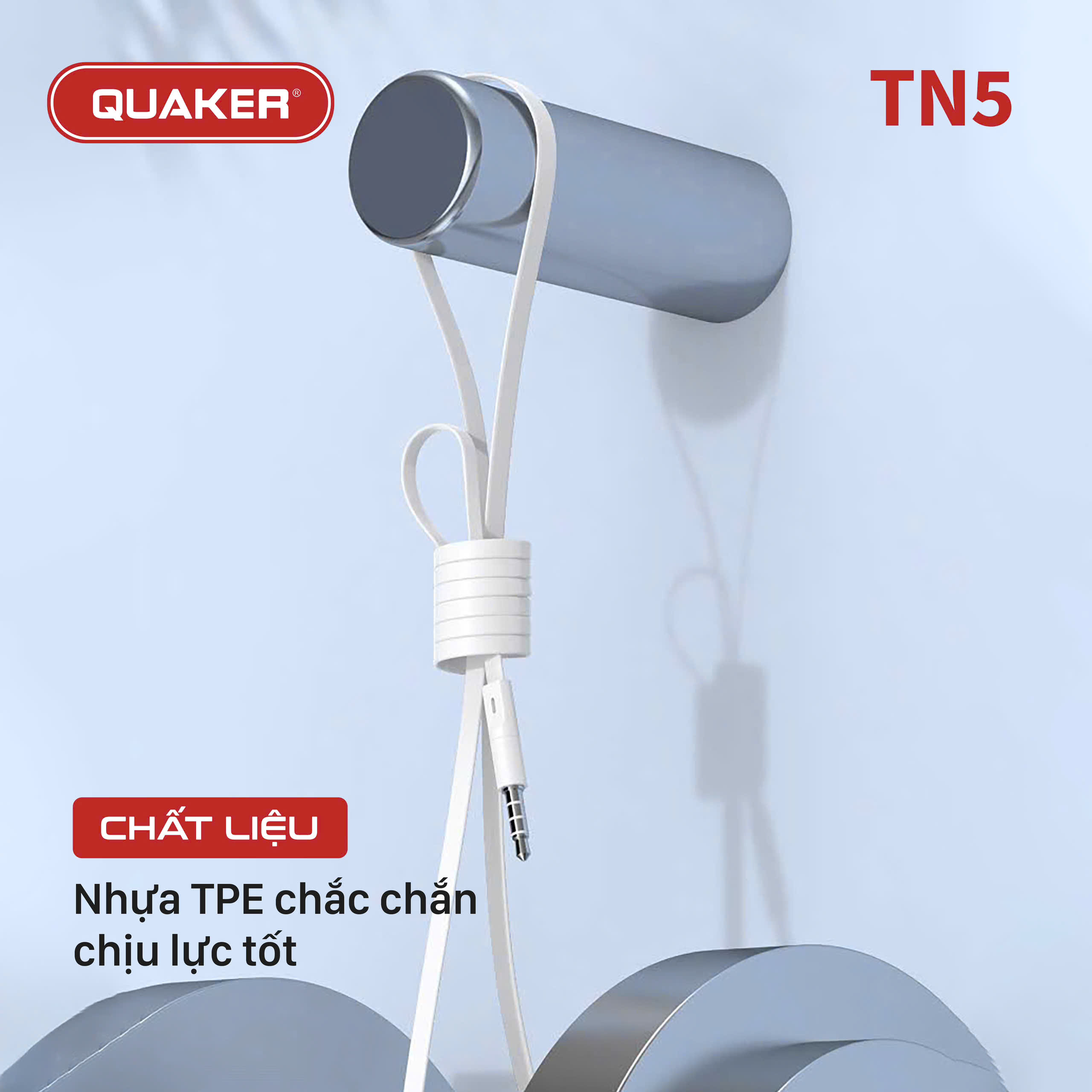 Tai nghe dây Đầu tròn ip6 Quaker TN5