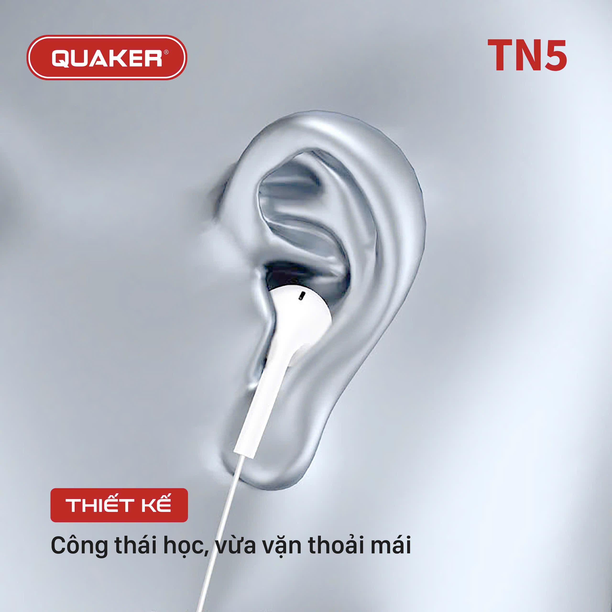 Tai nghe dây Đầu tròn ip6 Quaker TN5