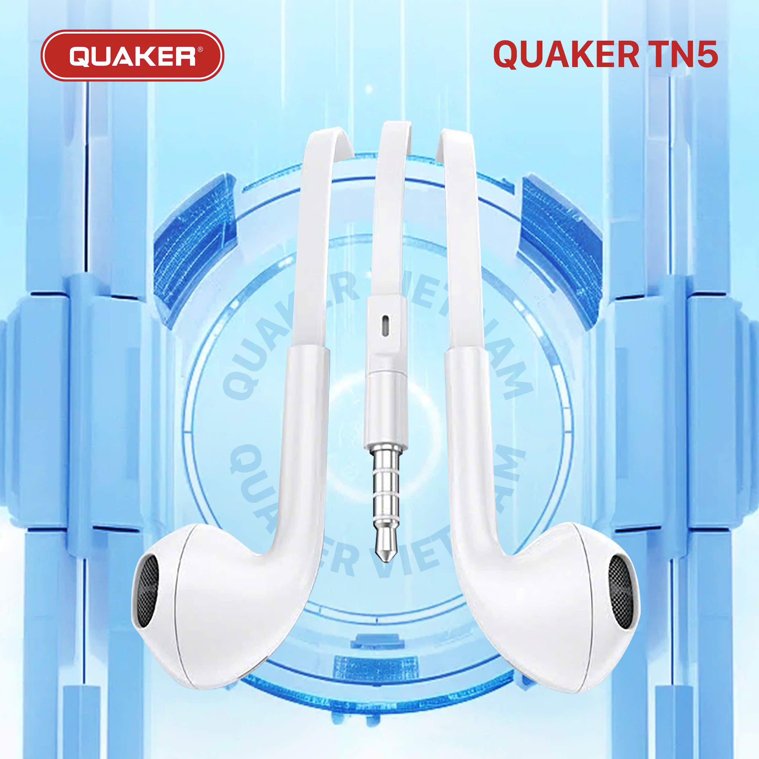 Tai nghe dây Đầu tròn ip6 Quaker TN5