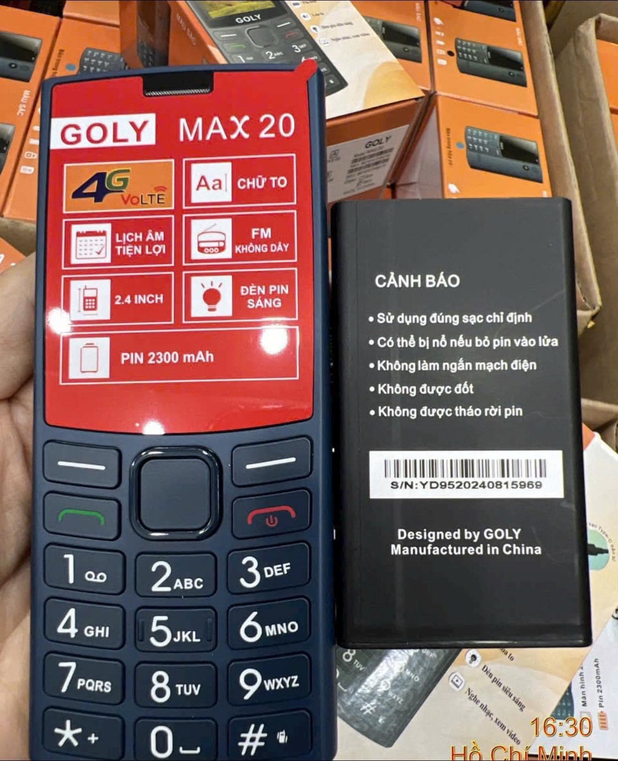 Điện thoại Goly Max20 4G - Sóng 4G chuẩn