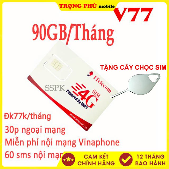 Siêu Sim 4G Vina V77