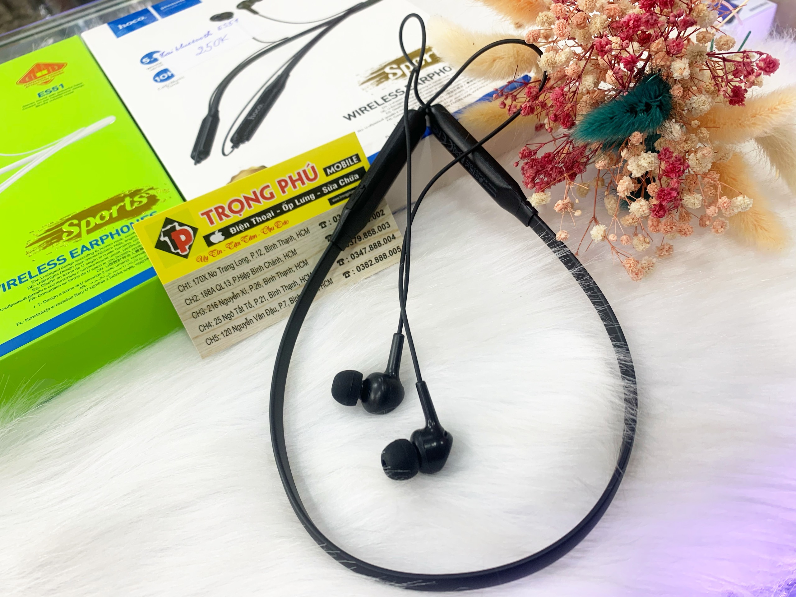 Tai nghe bluetooth thể thao Hoco es51 - Đen