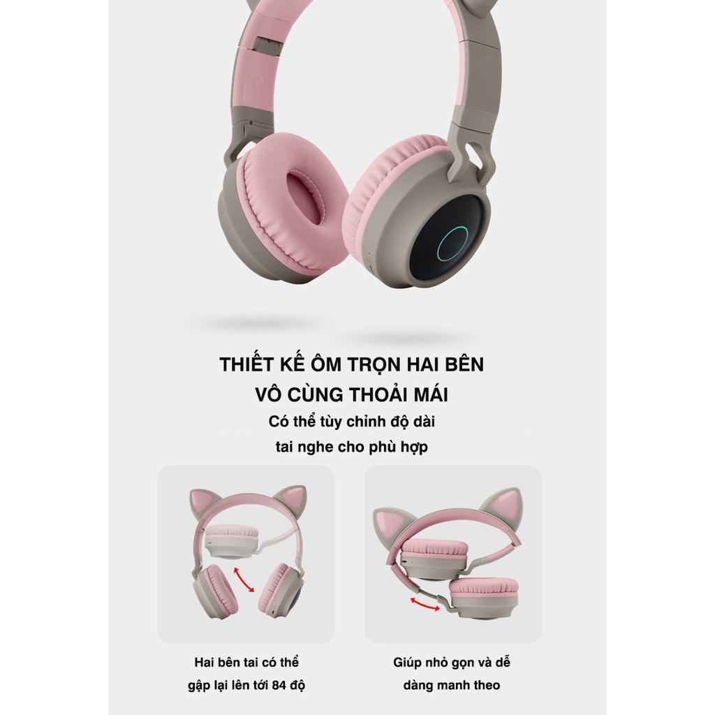 Tai nghe Bluetooth chụp Hoco W27 Tai mèo