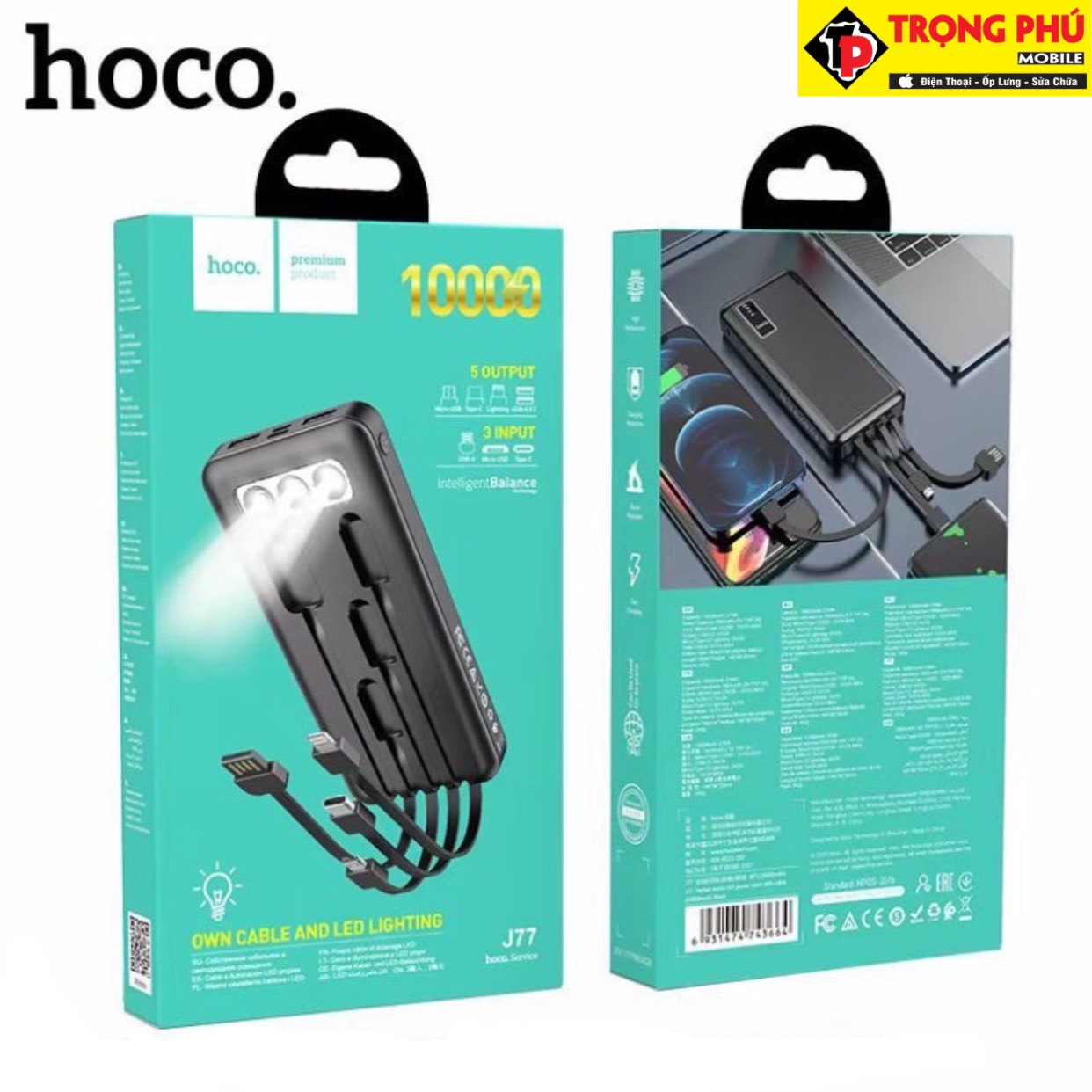 Pin sạc dự phòng Hoco j77 10.000mah Trọng phú mobile