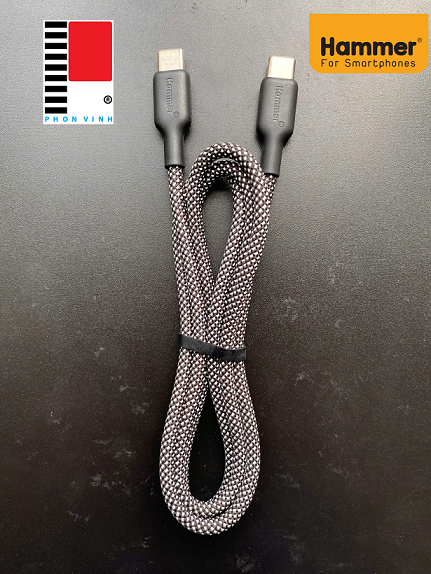Cáp sạc TypeC-TypeC Hammer C21 đầu đúc