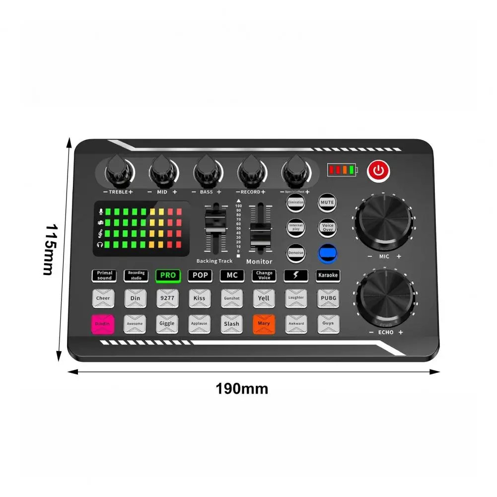 Bộ Sound Card Thu âm F998 Bluetooth Có AutoTune Chất Lượng Cao điều Chỉnh âm Thanh