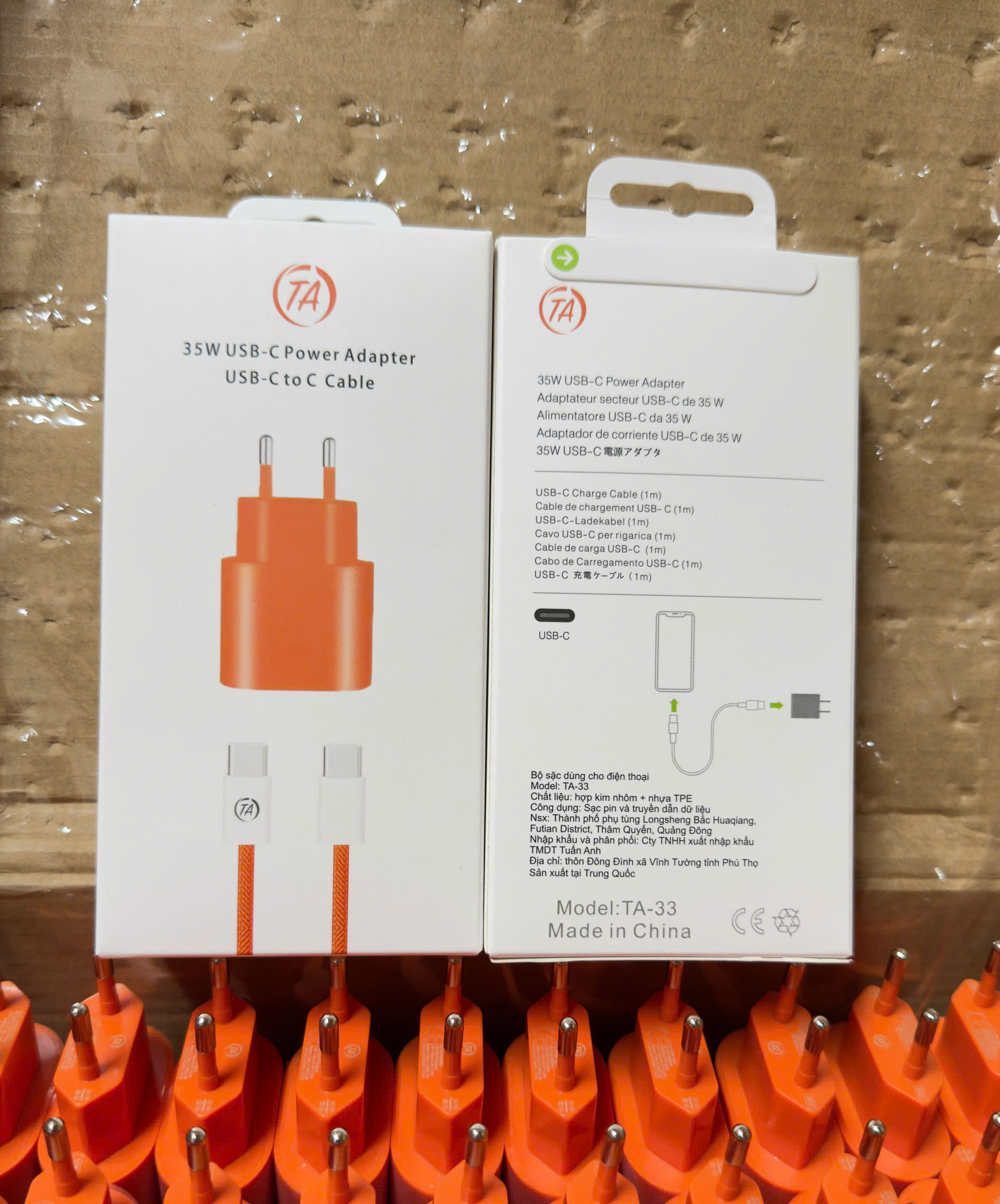 Bộ sạc TypeC-TypeC 35w TA-33 Màu Cam 140k