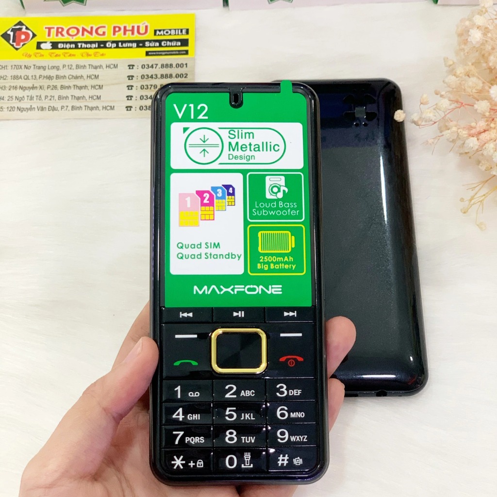 Điện thoại Maxfone V12 4 sim