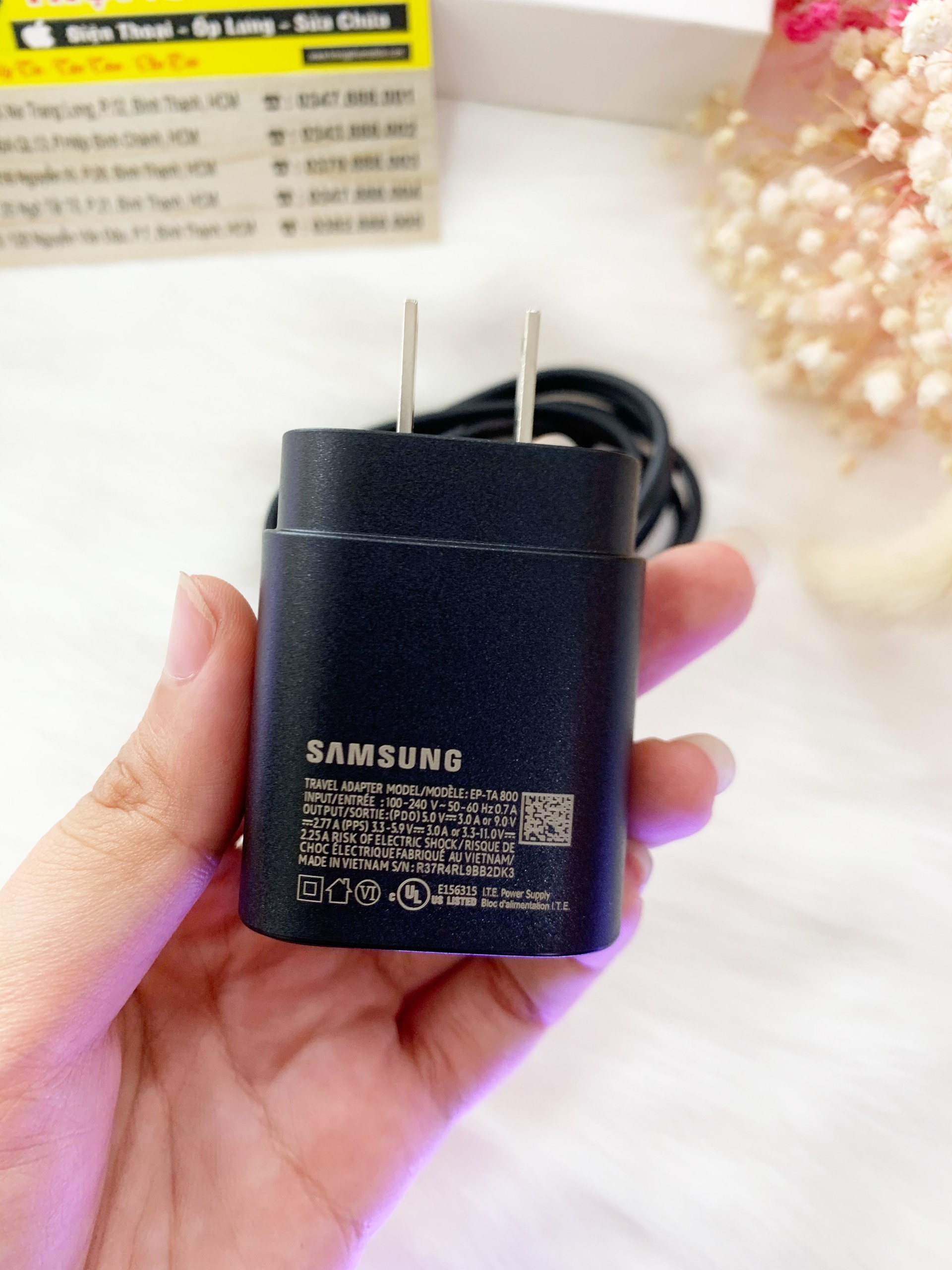 Bộ sạc Samsung 25W typeC-typeC lk sạc nhanh 170k