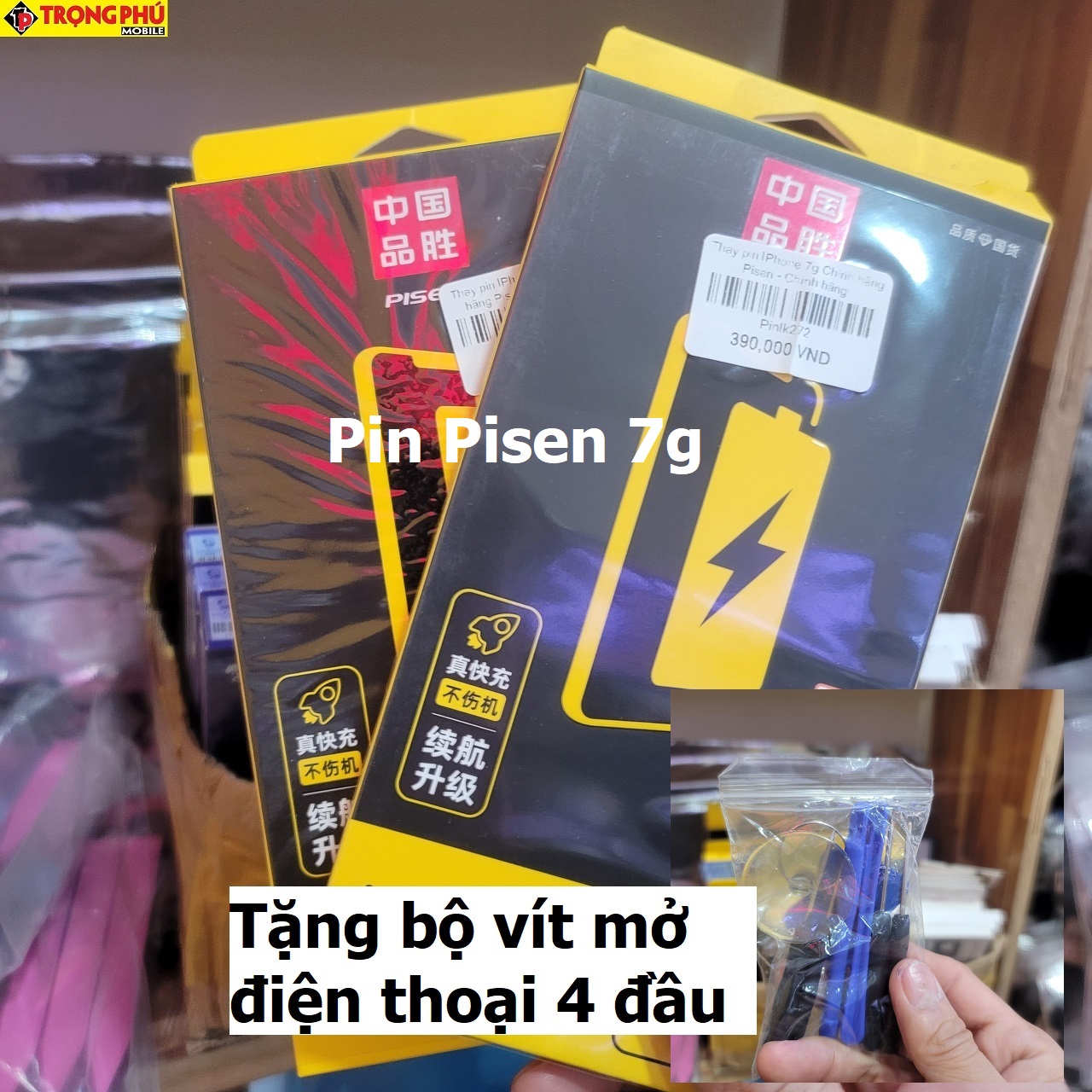 Thay pin IPhone 7g Chính hãng Pisen