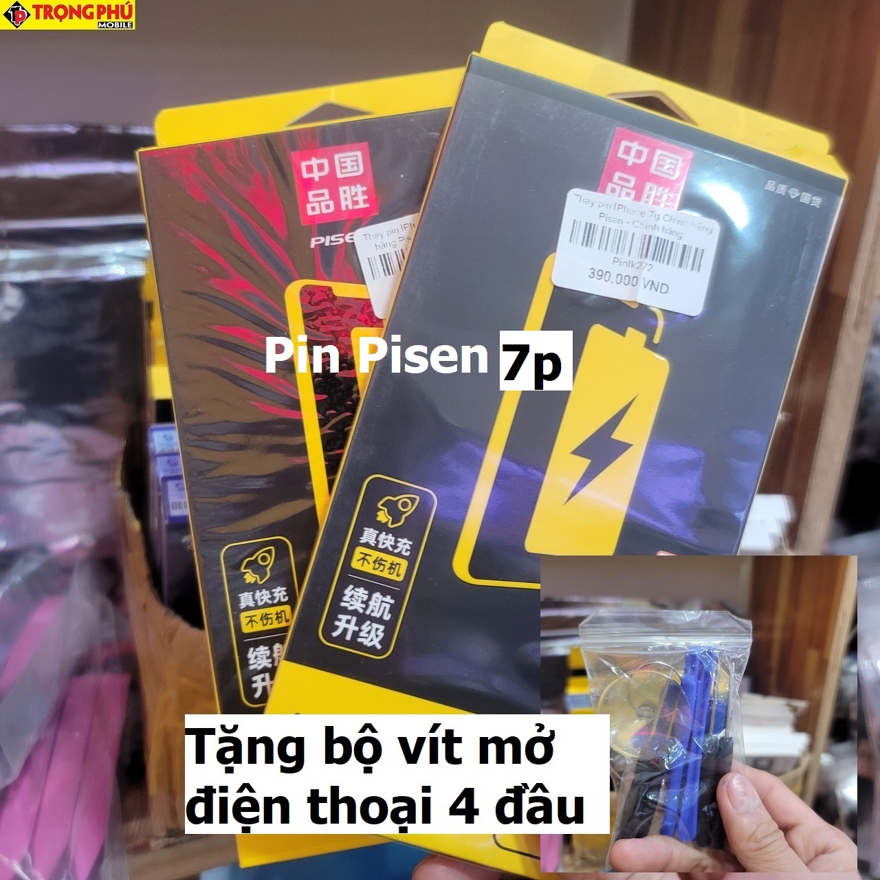Thay pin IPhone 7Plus Chính hãng Pisen