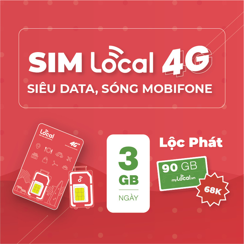 Sim 4G mobile Local A68 3G/ngày, tháng 68k