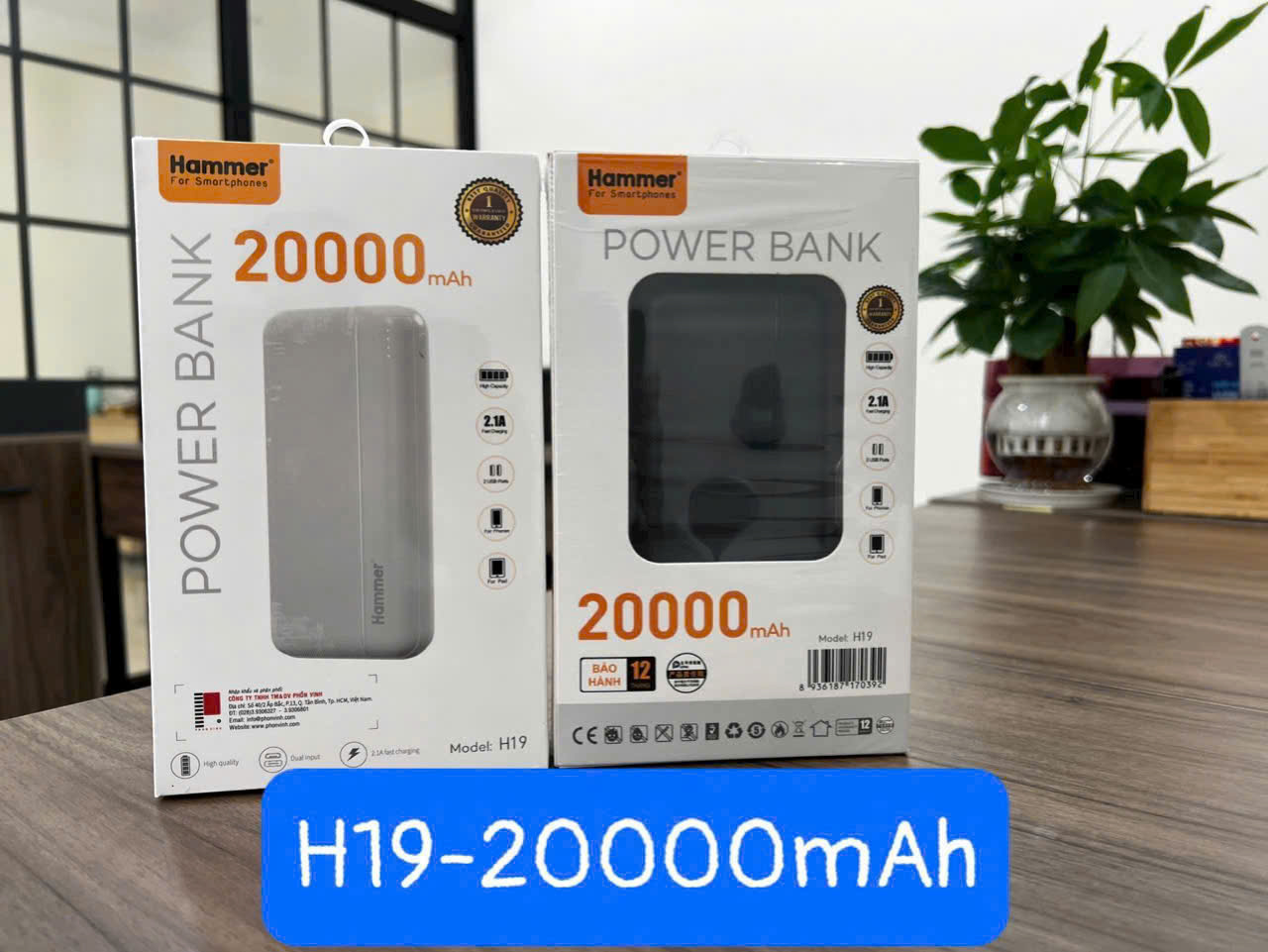 Pin sạc dự phòng Hammer H19 20.000 mah