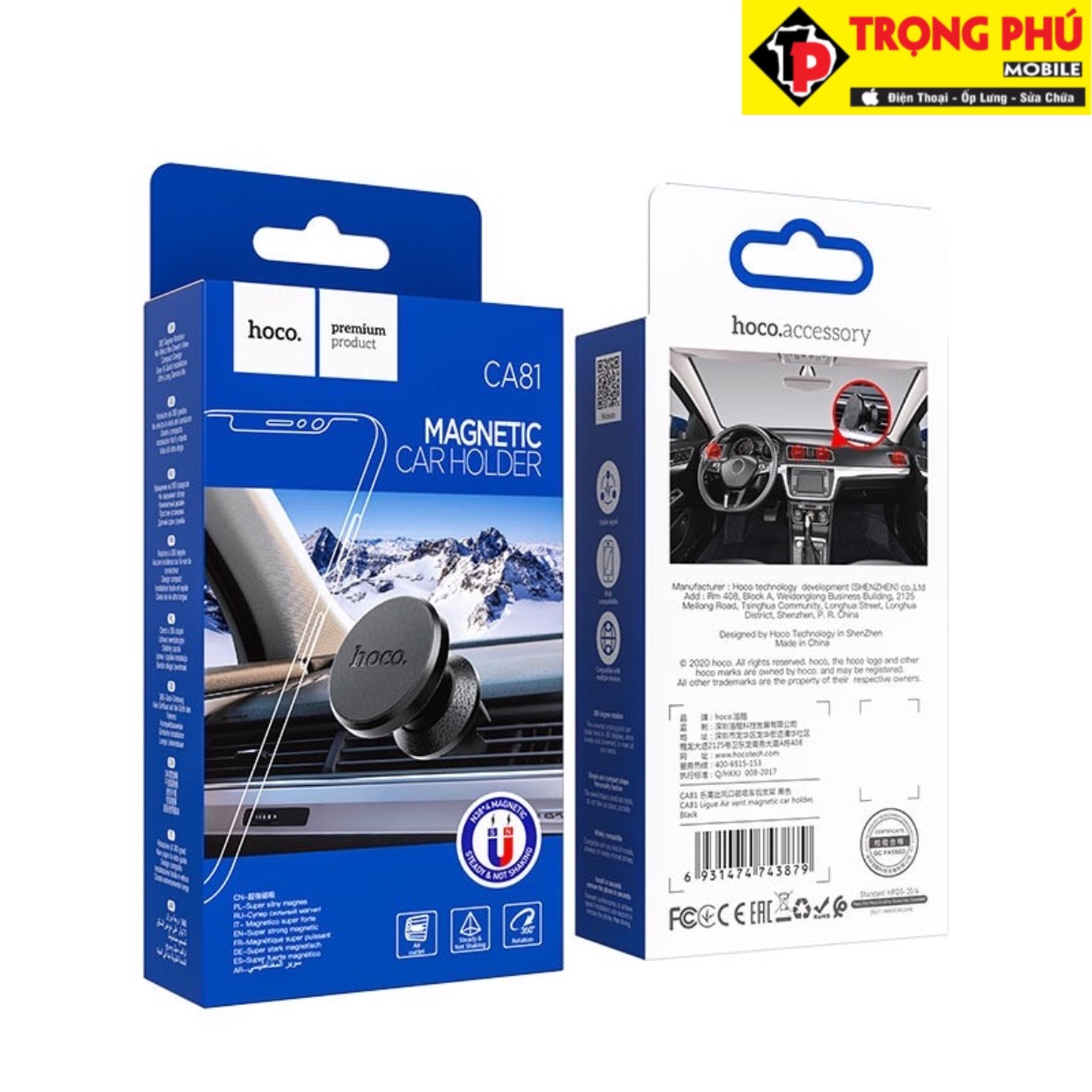 Kệ giá đỡ điện thoại ô tô Hoco ca81 Trọng phú mobile