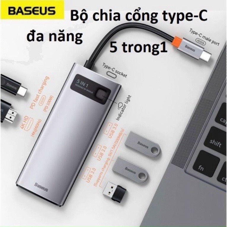 Bộ Chuyển đổi TypeC Hub Baseus 5 in 1