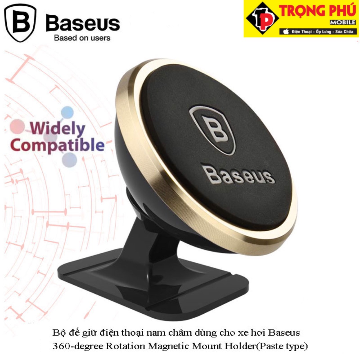Kệ Baseus Đế hút nam châm retation magnetic mount 360 Trọng phú mobile