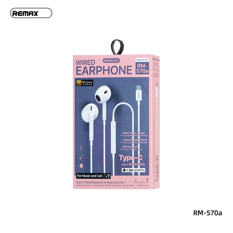 Tai nghe dây Remax RM-570a cổng Type C