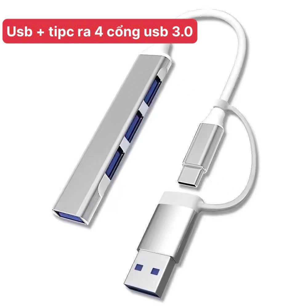Cáp chuyển usb + typeC ra 4 cổng usb 3.0