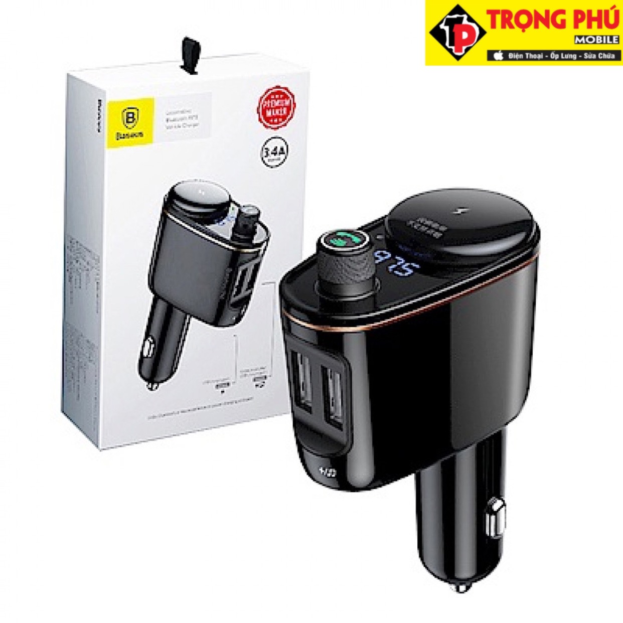 Sạc ô tô Baseus Locomotive Bluetooth MP3 Trọng phú mobile