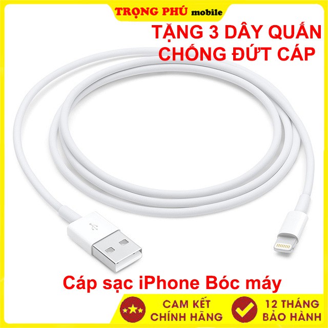 Cáp sạc iPhone 6,7,8,X zin bóc máy 170