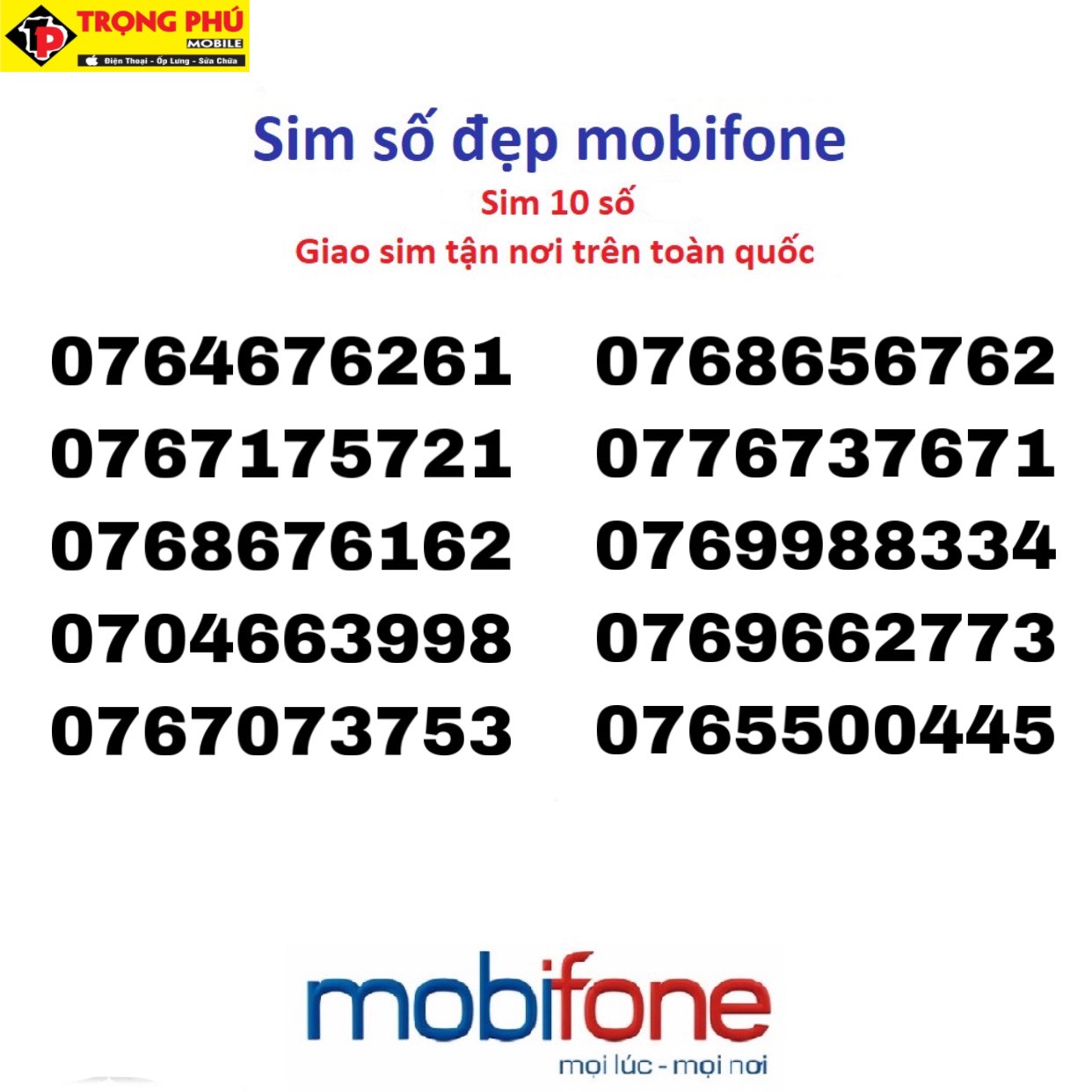 Sim số đẹp mobifone