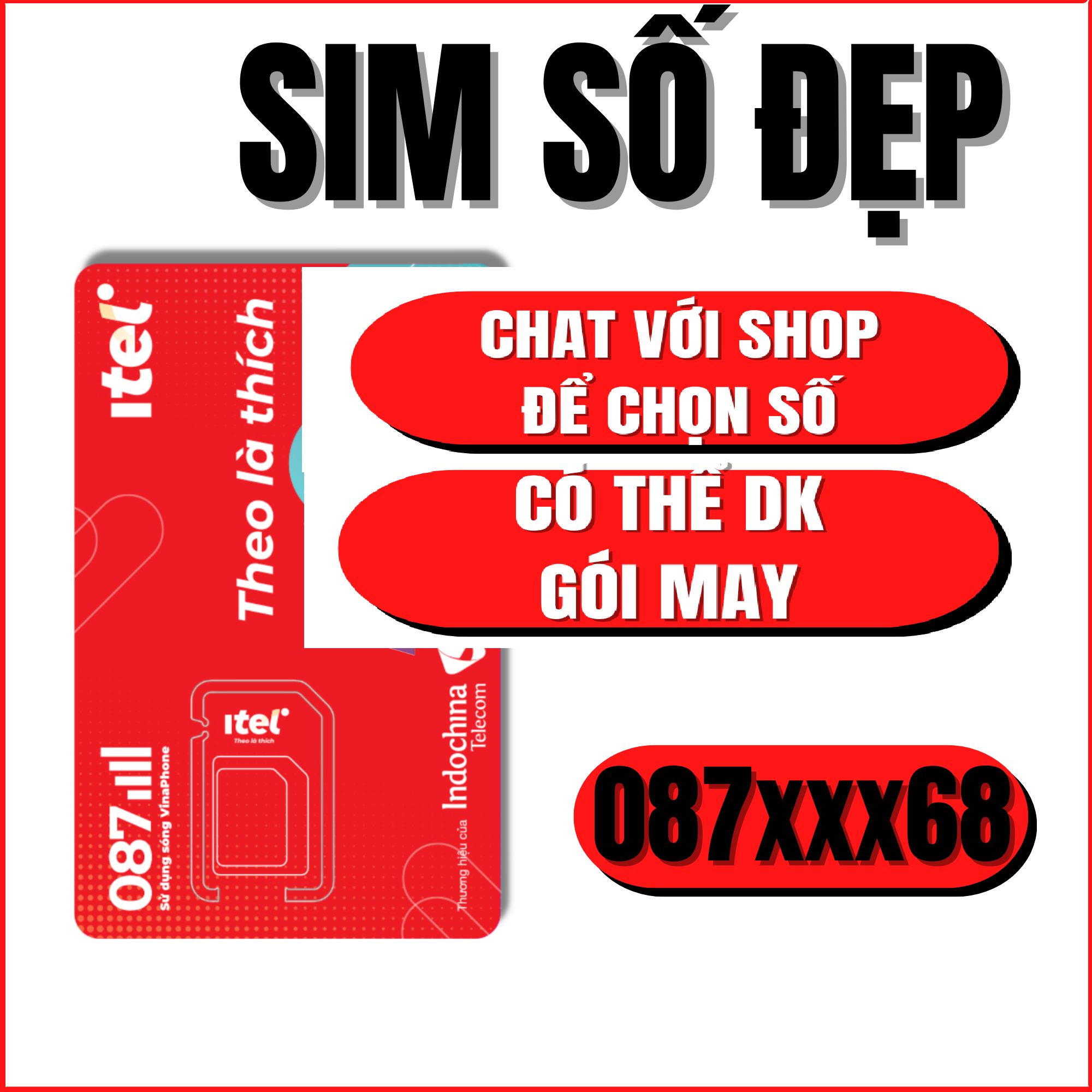 Sim Vina itel V77 số đẹp