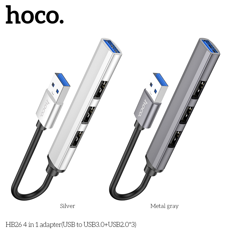 Hub 4 cổng hoco HB26 (USB ra USB 3.0 + 3 USB 2.0) - Xịn