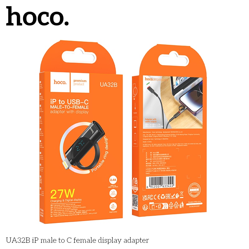 Bộ chuyển IP lighting sang typeC Hoco UA32B