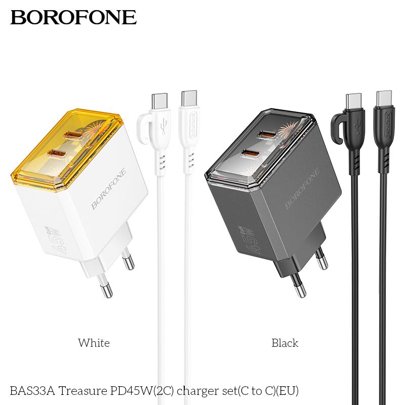 Bộ sạc Borofone BAS33A PD45w 2C typeC-typeC