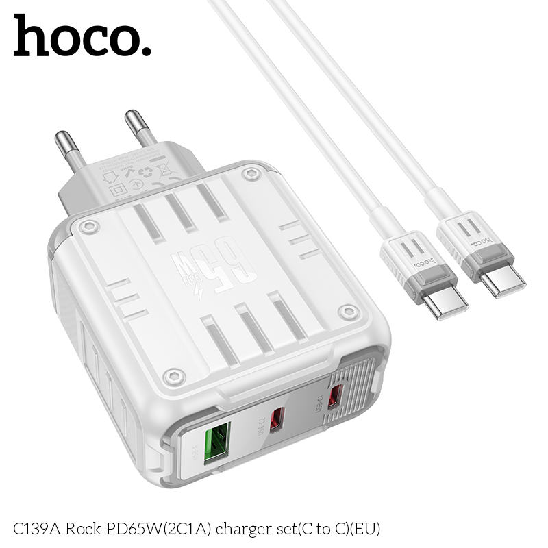 Bộ sạc Hoco C139A PD65w (2C1A) typeC-TypeC