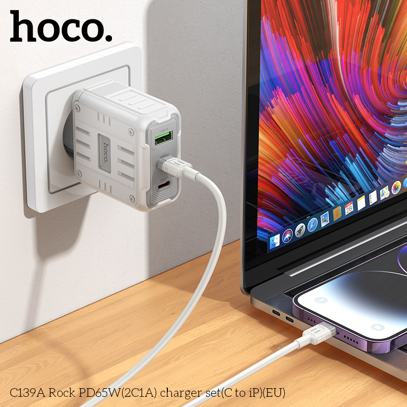 Bộ sạc Hoco C139A PD65w (2C1A) typeC-lighting