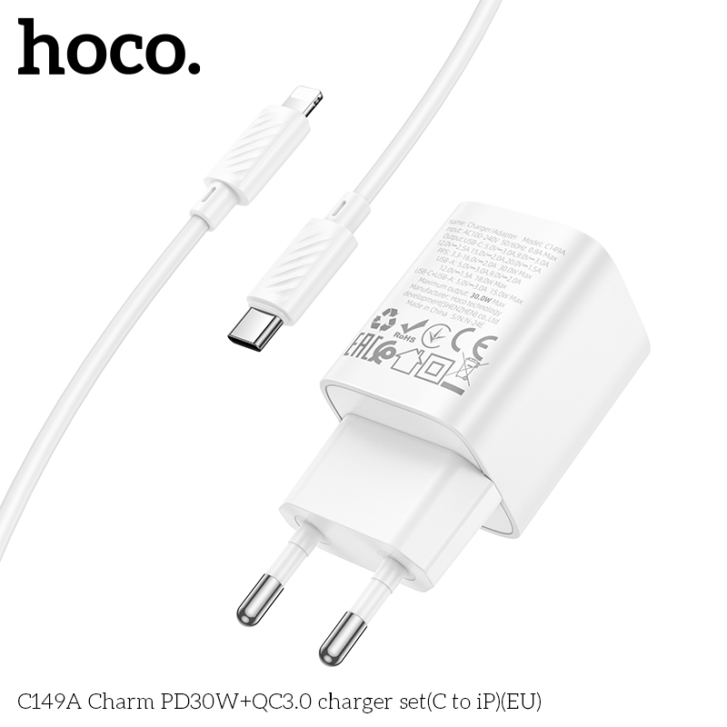 Bộ sạc Hoco C149A Charm PD30w+Qc3.0)
