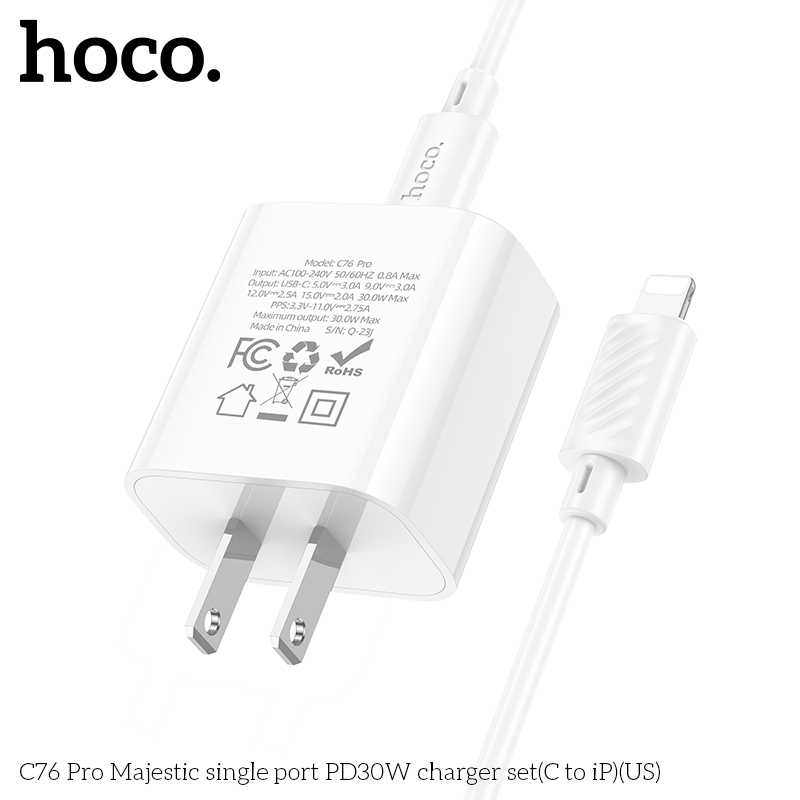 Cốc sạc nhanh Hoco PD30w C76 Pro
