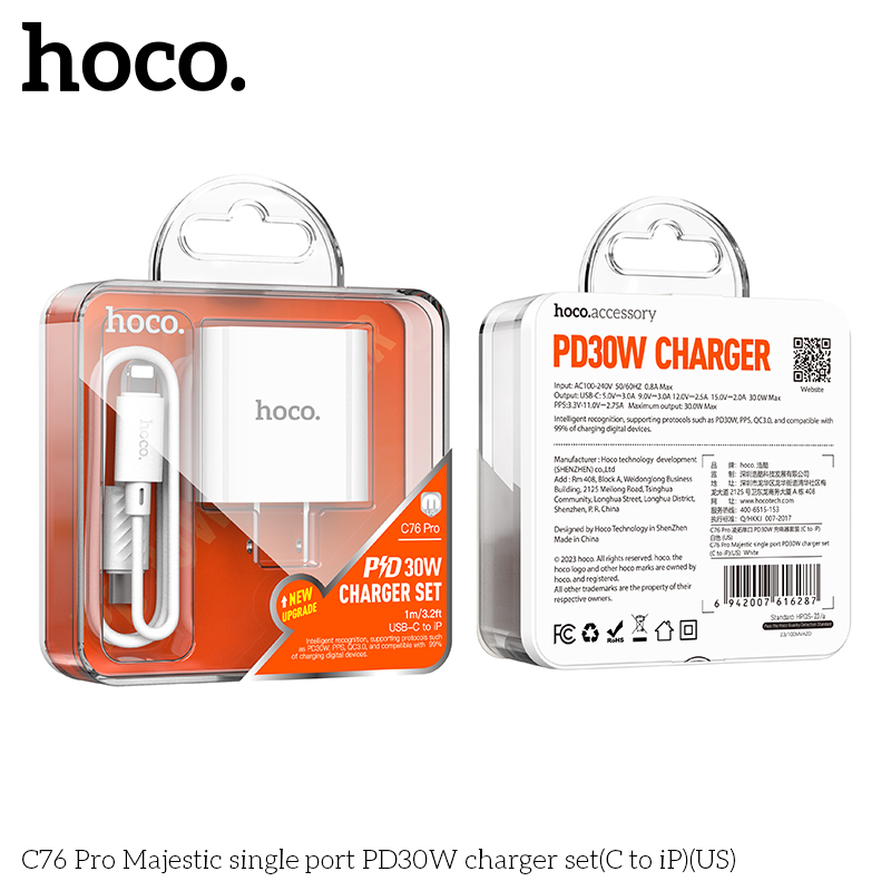 Cốc sạc nhanh Hoco PD30w C76 Pro