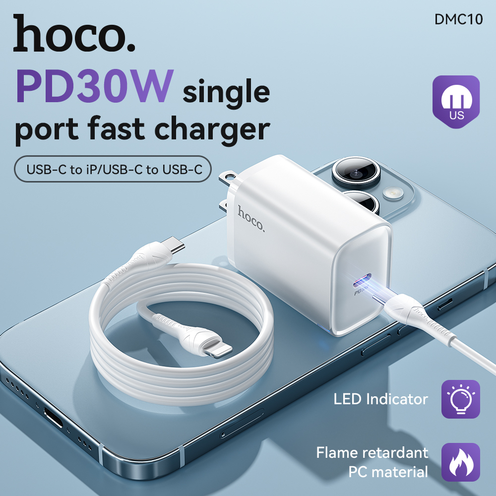 Bộ sạc Hoco DMC10 30w typeC- lighting