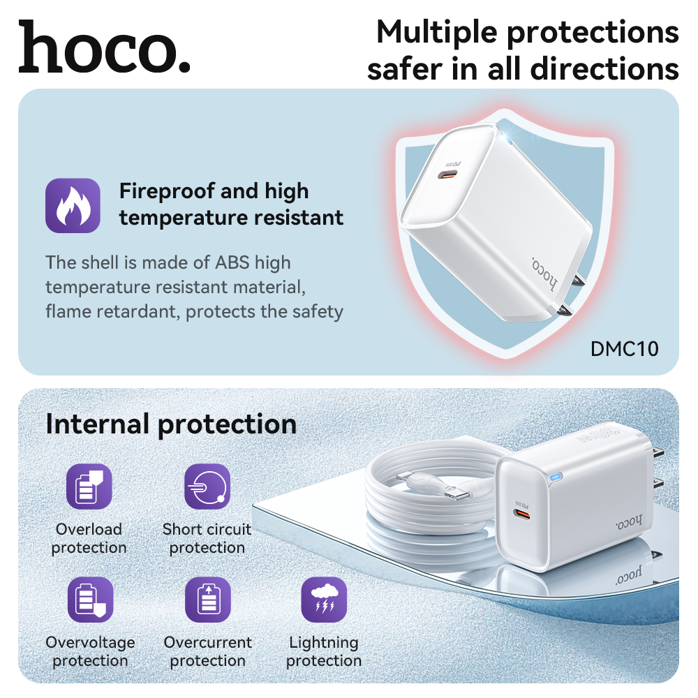 Bộ sạc Hoco DMC10 30w typeC- lighting