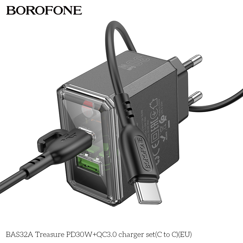 Bộ sạc Borofone BAS32A PD30w(typeC-TypeC)