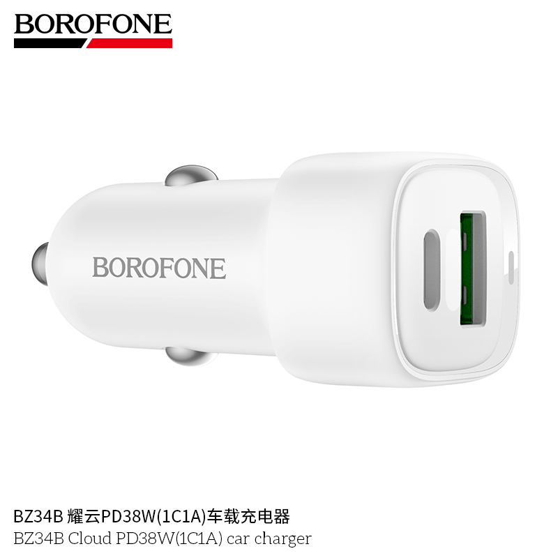 Cốc sạc ô tô Borofone BZ34 QC3.0 2 cổng 1c1A