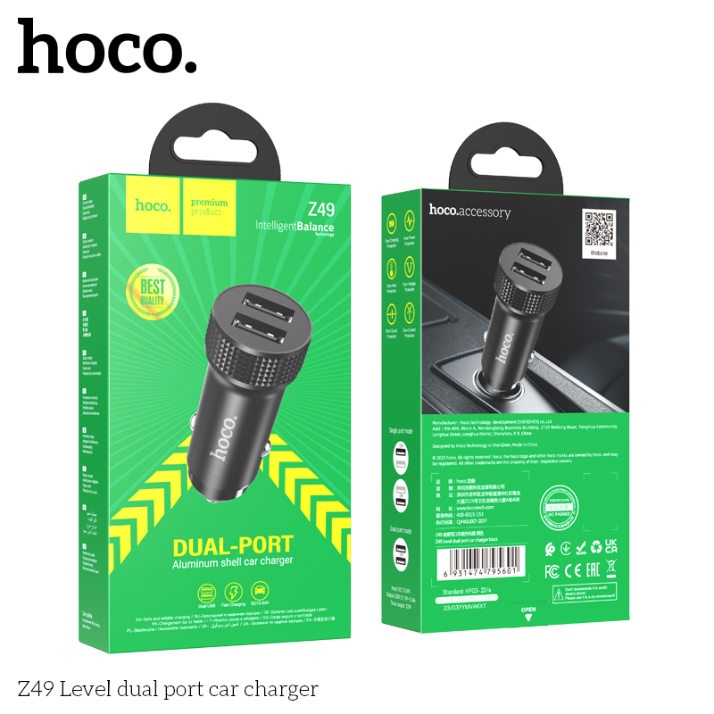 Cốc sạc xe hơi Hoco Z49