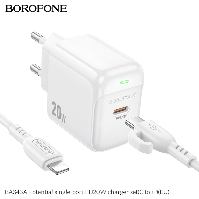 Cốc sạc Borofone 20w BAS43A (chỉ cốc)