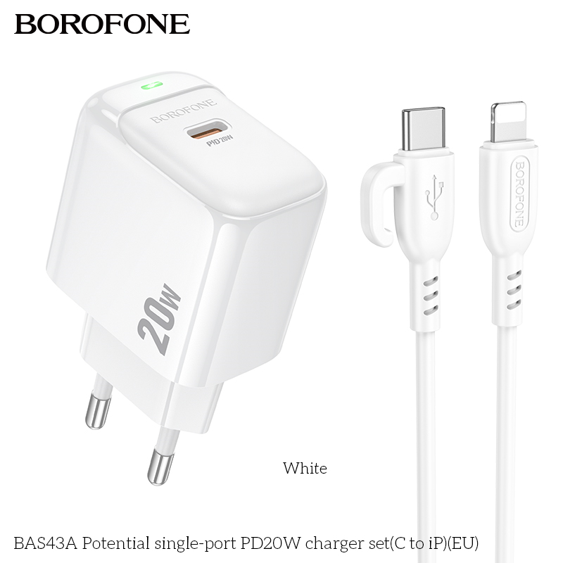 Cốc sạc Borofone 20w BAS43A (chỉ cốc)