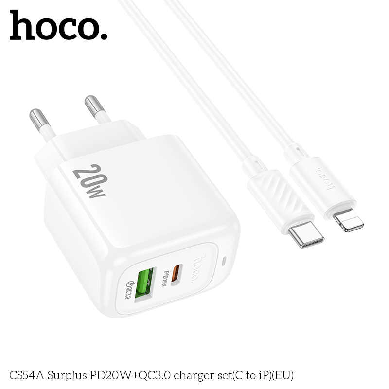 Bộ sạc Surplus Hoco CS54A PD20w+QC3.0