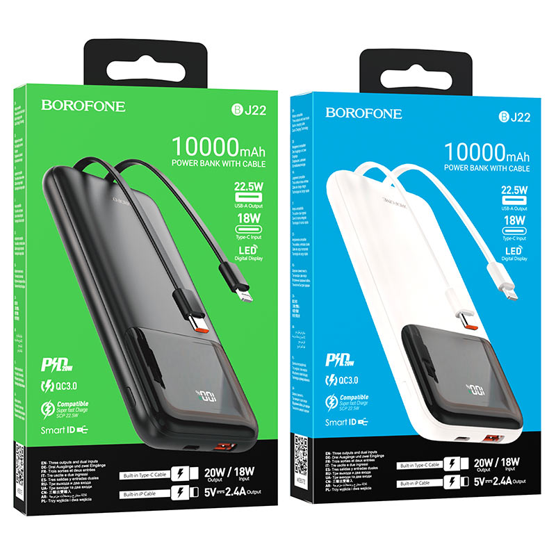 Sạc dự phòng 10000mah Borophone BJ22