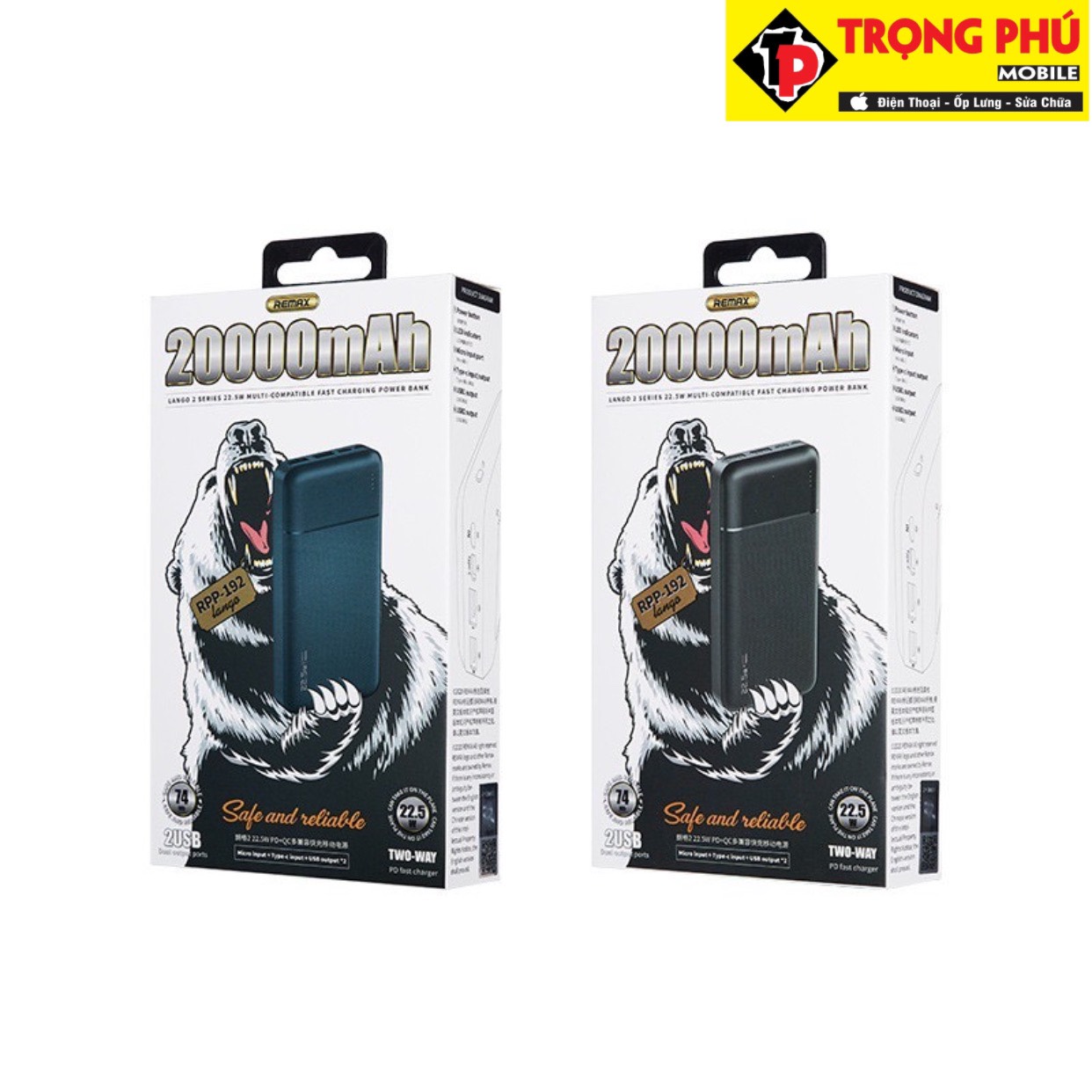 Pin dự phòng nhanh 22.5w Remax RPP-192 20.000mah Trọng phú mobile
