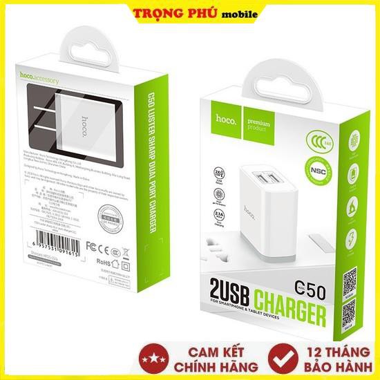 Bộ sạc nhanh 2 công HOCO C50 Trọng phú mobile